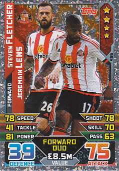 Lens Fletcher Sunderland 2015/16 Topps Match Attax Duo #455